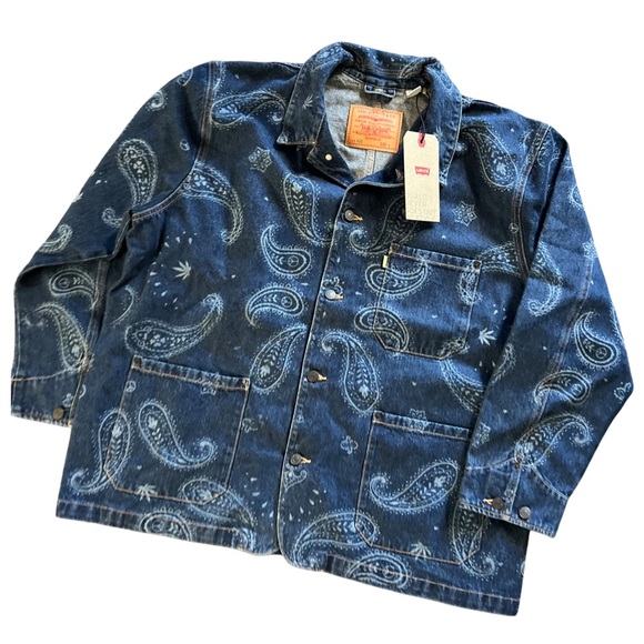 Levi’s X Snoop Dogg LOT 420 Paisley Denim Trucker Jacket Green Tab Unreleased - Picture 14 of 16